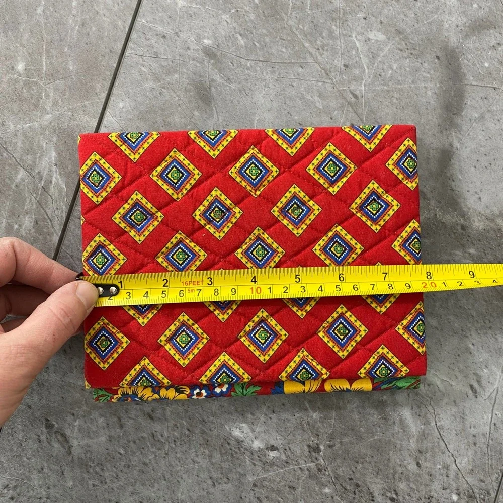 Vera Bradley Red Mediterranean Quilted Fabric Folding Double 4x6‎ Picture Frame